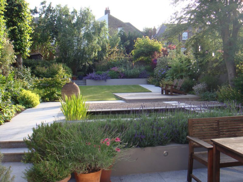 Contemporary Terraced Garden with Formal Pool, Dulwich SE21