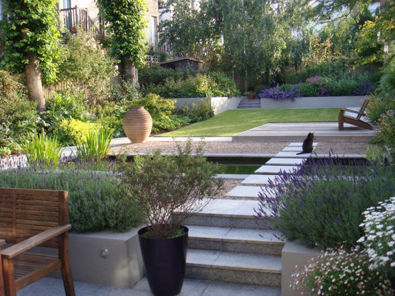 Contemporary Terraced Garden with Formal Pool, Dulwich SE21